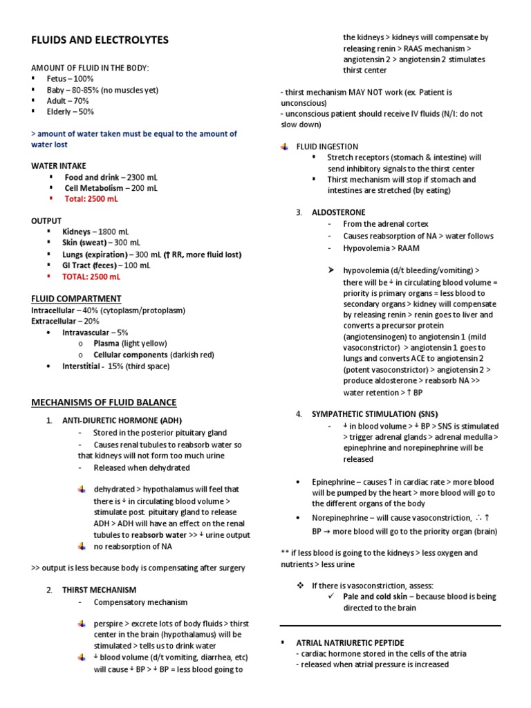Understanding Body Fluids and Electrolytes | PDF | Angiotensin | Heart