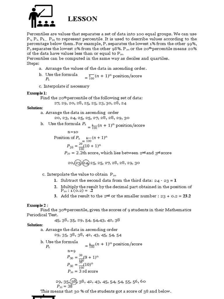 Percentile of Ungrouped Data | PDF | Percentile | Mathematics