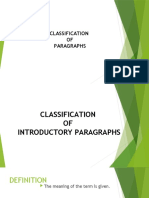 Classification OF Paragraphs