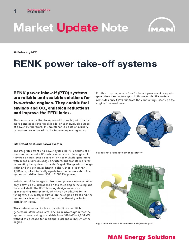 Renk Power Take Off Systems PDF Engines Electric Generator
