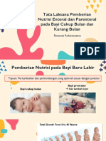 Tata Laksana Pemberian Nutrisi Enteral Dan Parenteral Pada Bayi Cukup Bulan Dan Kurang Bulan