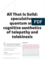 All That Is Solid: Speculative, Quantum and Cognitive Aesthetics of Telepathy and Telekinesis
