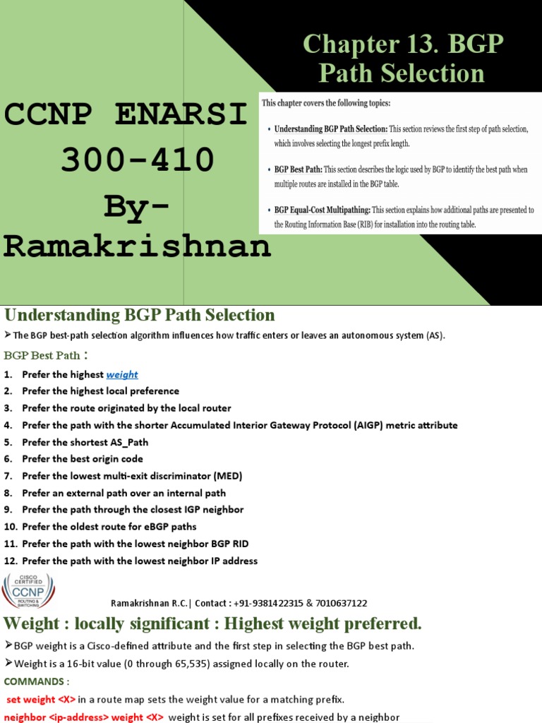 Chapter 6. BGP Path Selection | PDF | Routing | Communications Protocols