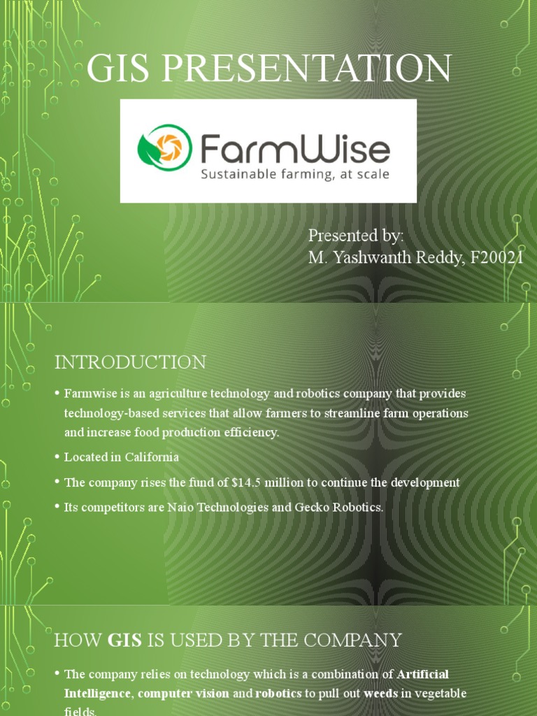 Gis Presentation: Presented By: M. Yashwanth Reddy, F20021 | PDF