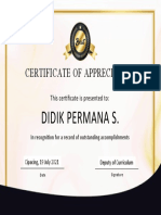 Certificate of Appreciation: Didik Permana S