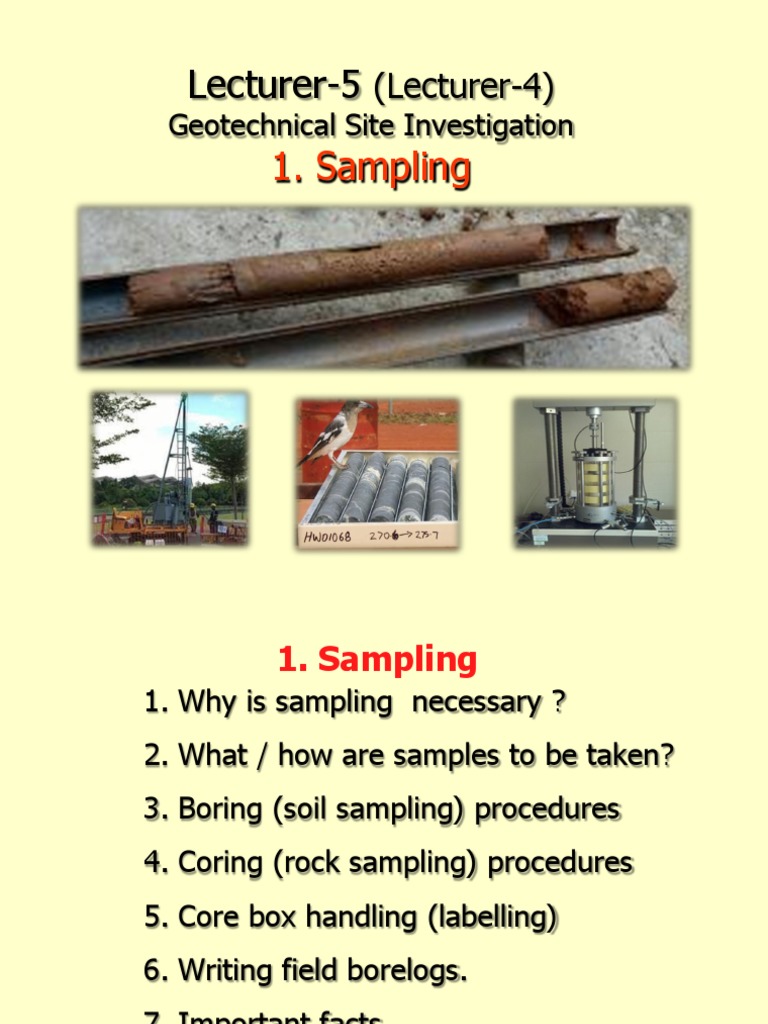 Geotechnical Sampling Guide | PDF | Drilling Rig | Earth Sciences