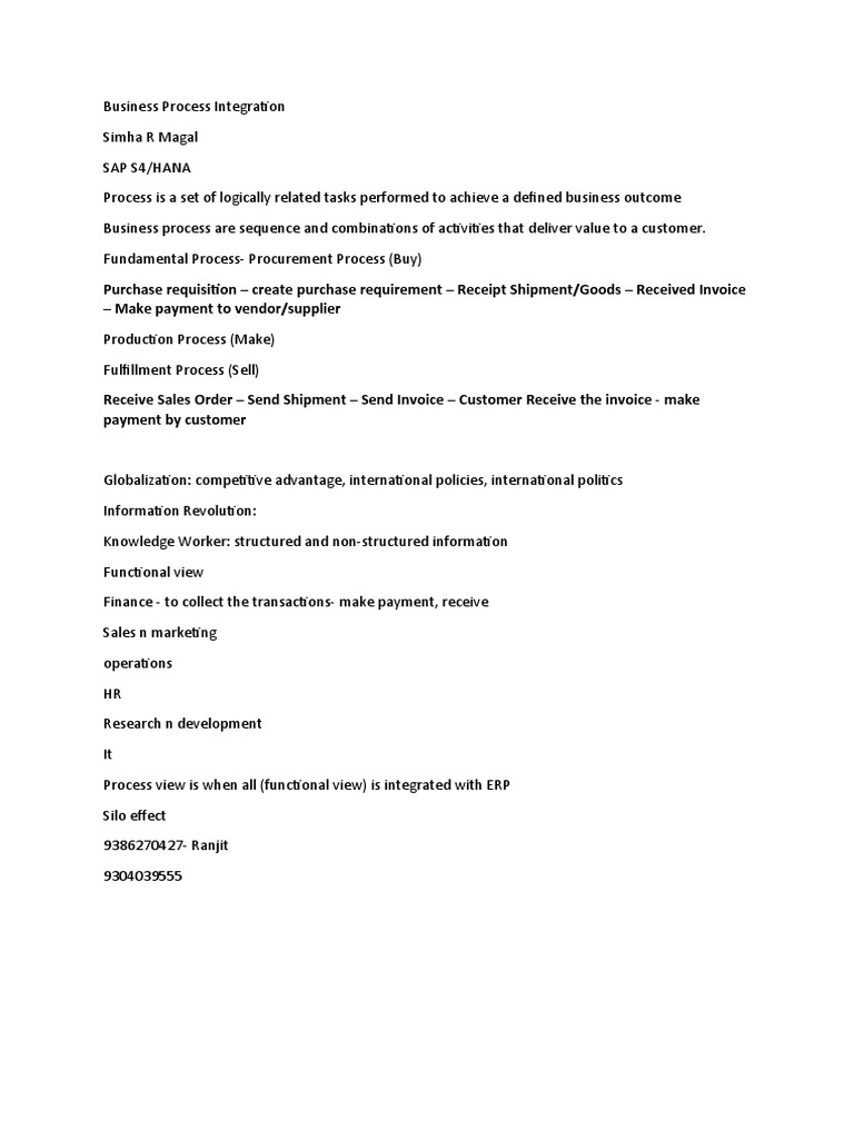 Business Process Integration Notes | PDF