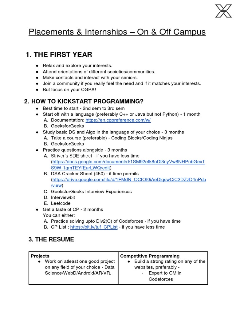 CSE Placement Preparation Roadmap | PDF | Software Development | Software