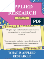Applied Research: By: Shane O. Alba BSED English - 31