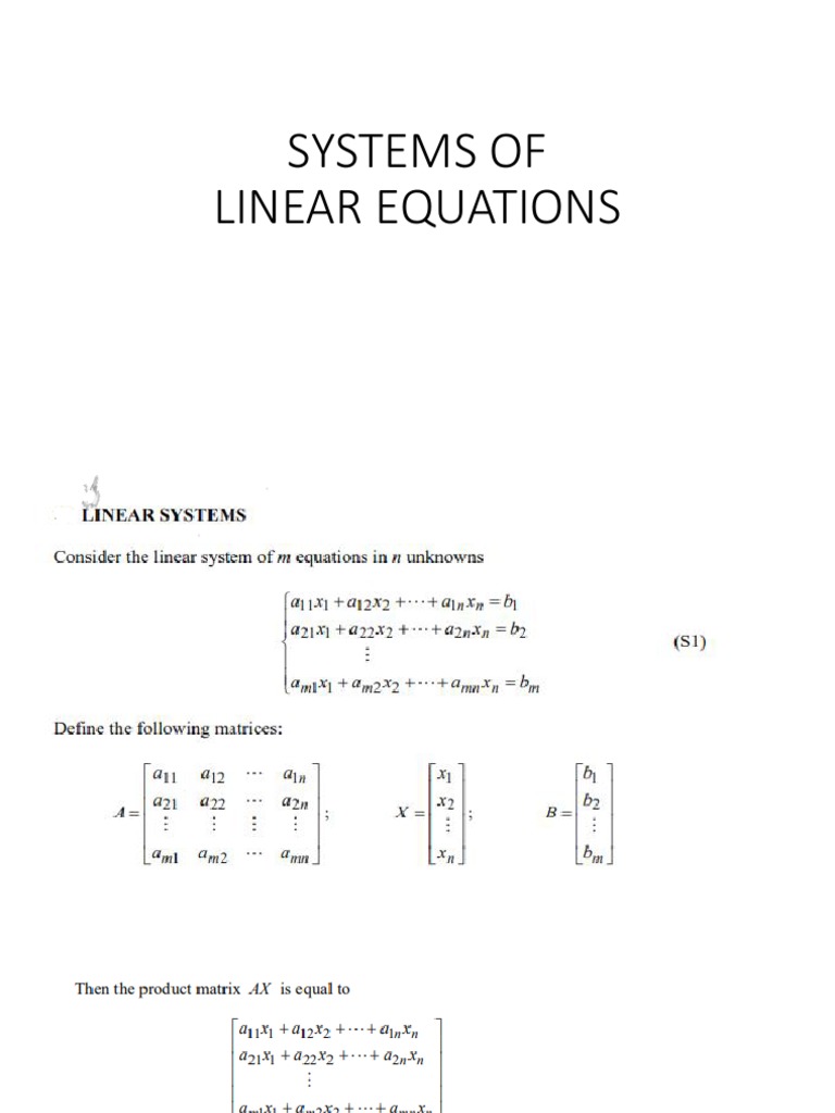 Linear Systems - Direct Methods | PDF | System Of Linear Equations ...