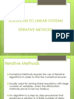 Linear Systems - Iterative Methods