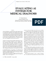 On Evaluamng AI Systems For Medical Diagnosis: B. Chandrasekaran