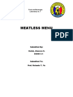 Meatless Menu: Food and Beverages Laboratory No. 1