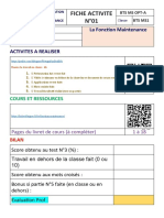 01 - La Fonction Maintenance - Fiche Activité