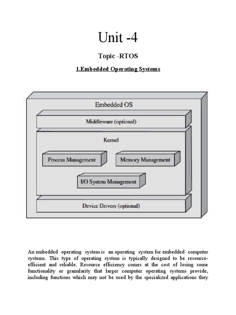 Unit 4 Rtos | PDF | Embedded System | Thread (Computing)