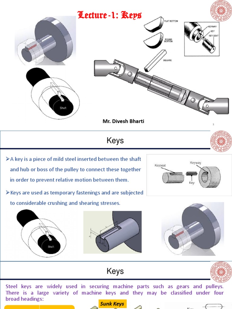 Machine Key Types and Uses | PDF | Mechanical Engineering ...