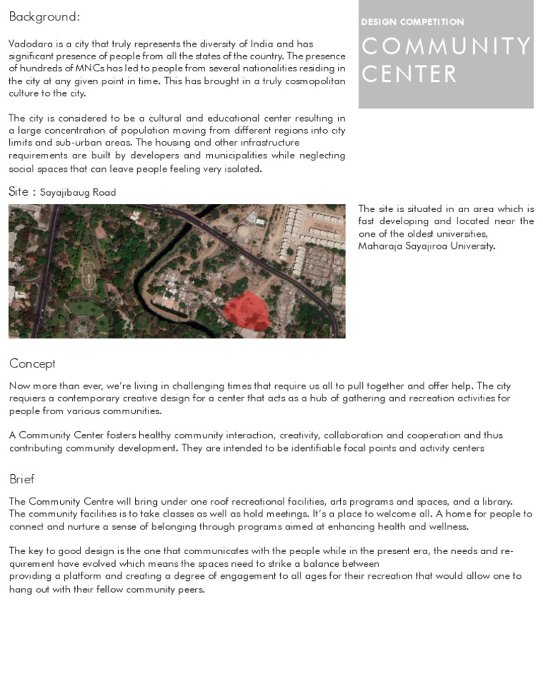 Community Center: Design Competition | PDF | Art