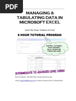 Managing & Tabulating Data in Microsoft Excel