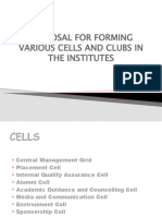 Proposal For Forming Various Cells and Clubs in The Institutes