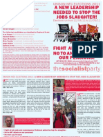 Socialist Party UNISON NEC Elections leaflet