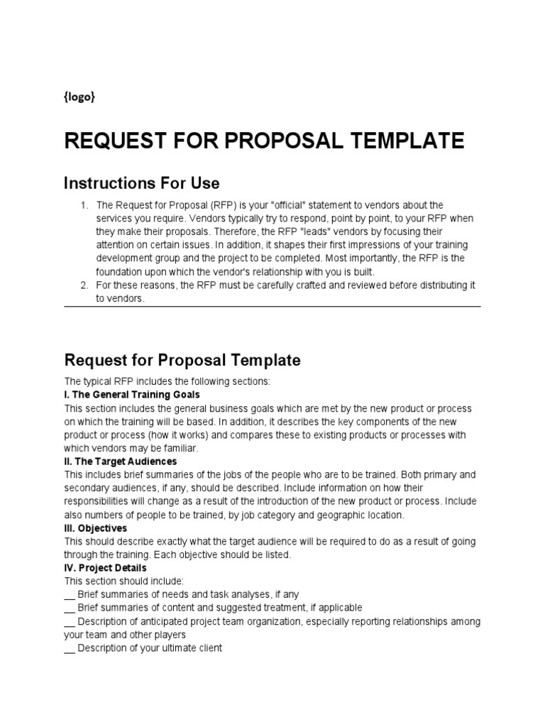 Request For Proposal Template | PDF | Request For Proposal | Design
