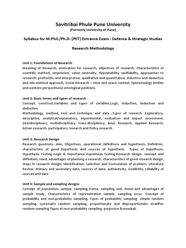 M.Phil./Ph.D. Syllabus: Defence Studies | PDF | Military | Statistics