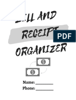 Bill And Receipt Organizer, 8,5x11, 120p, no bleed