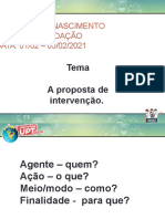 Redação sobre intervenção e compreensão de texto