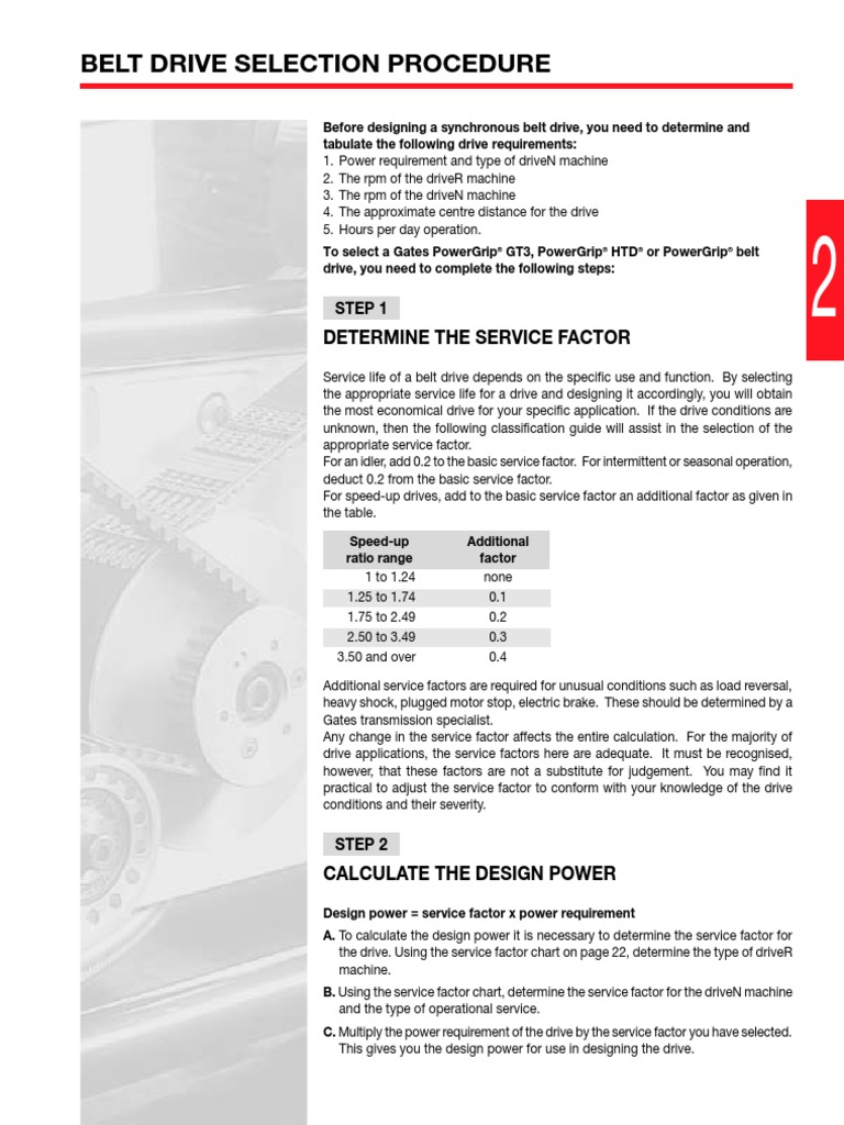Belt Drive Selection Procedure PDF Belt (Mechanical) Electric Motor