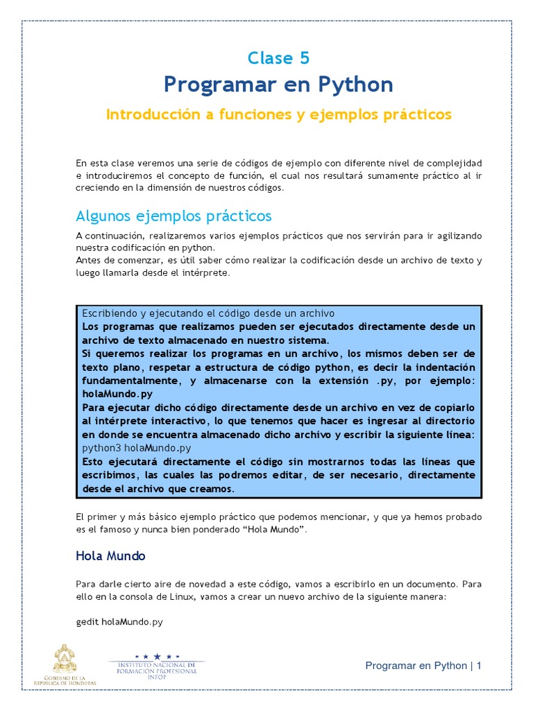 Funciones y Ejemplos en Python | PDF | Python (lenguaje de programación ...