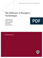 The Diffusion of Disruptive Technologies: Nicholas Bloom Tarek A. Hassan Aakash Kalyani Josh Lerner Ahmed Tahoun