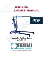 Use and Maintenance Manual: Hydraulic Folding Crane Art. 0063