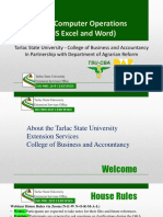 Module On MS Word and Excel Basics