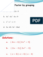 Factor by grouping warm up: Factor trinomials and use special factoring formulas