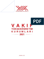 Vakif Yuksekogretim Kurumlari Raporu 2021