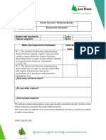 Cuarta Sección / Grado Undécimo Evaluación Trimestral: Open Questions