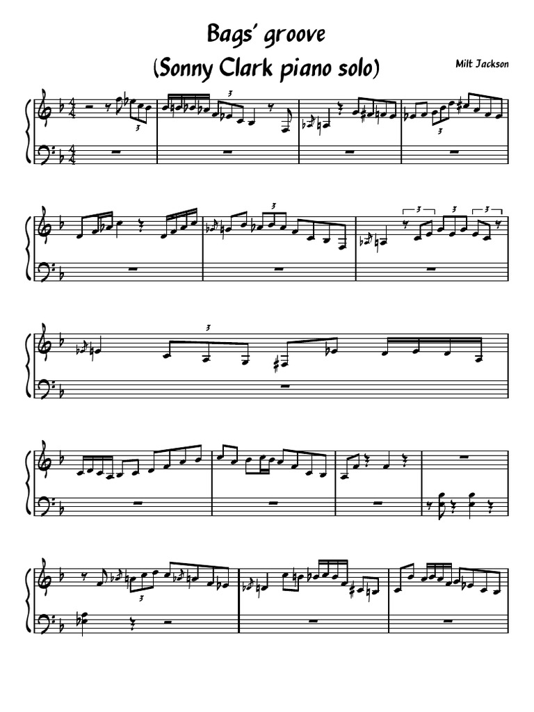 Bags' Groove Sonny Clark Piano Solo PDF
