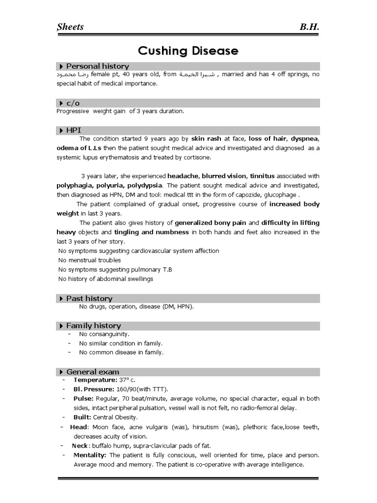 Cushinoid Features in Obesity Case | PDF | Diseases And Disorders ...