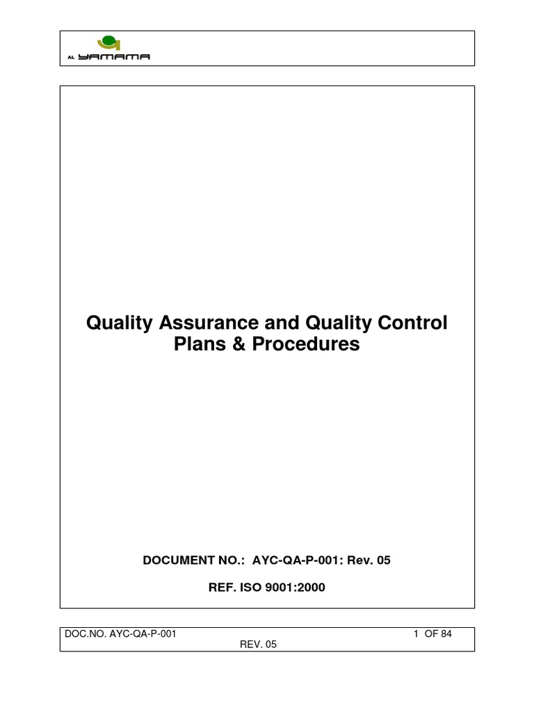 QA and QC Plan | PDF | Specification (Technical Standard) | Quality ...