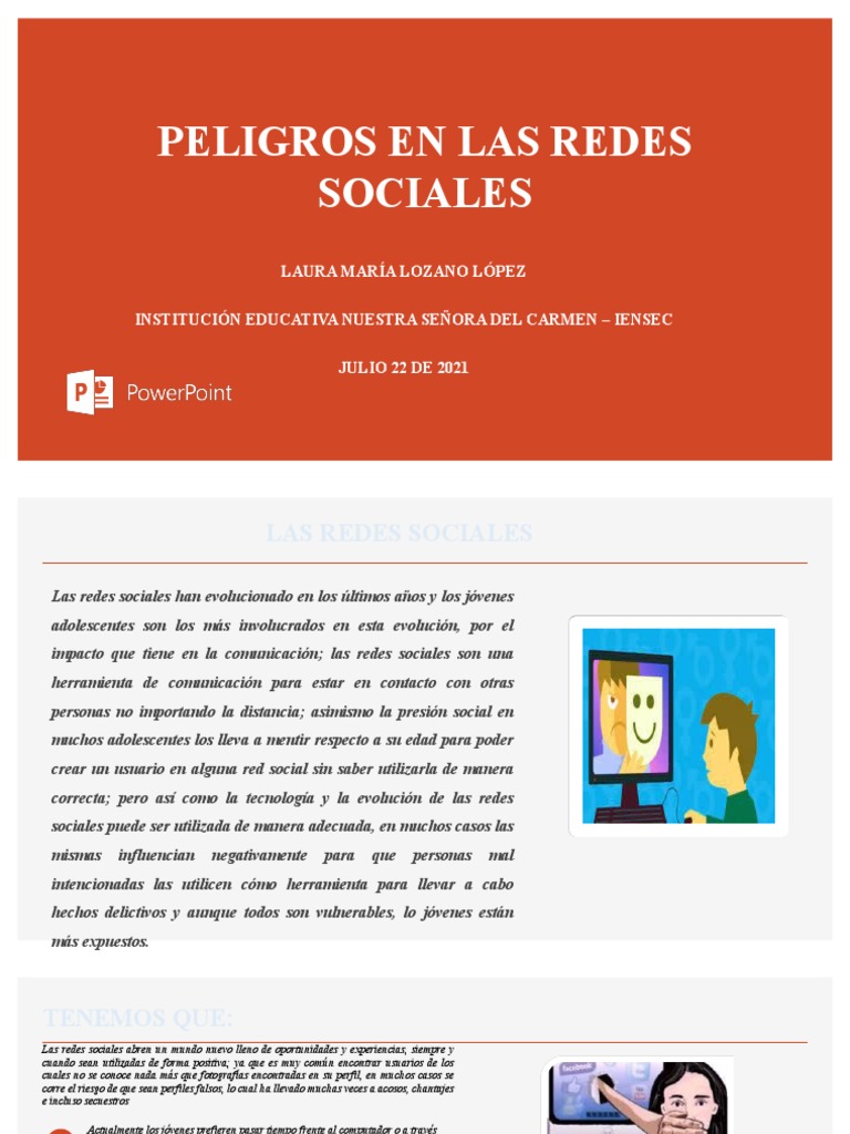 Peligros de las Redes Sociales | PDF | Servicio de redes sociales ...