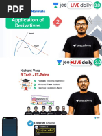 Application of Derivatives: Tangents and Normals