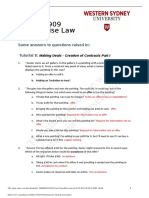 Contracts Law Tutorial Answers
