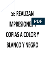 Se Realizan Impresiones y Copias a Color y Blanco y Negro