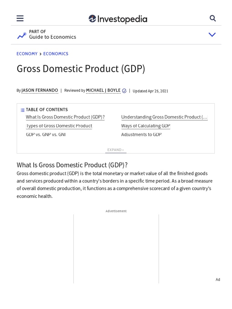 Gross Domestic Product (GDP) Definition | PDF | Gross Domestic Product ...