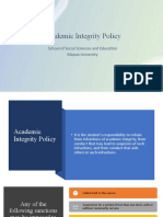 Academic Integrity Policy Generic For Faculty