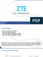 Configuração ONT ZTE F601 modo bridge com 1 ou 2 VLANs tag