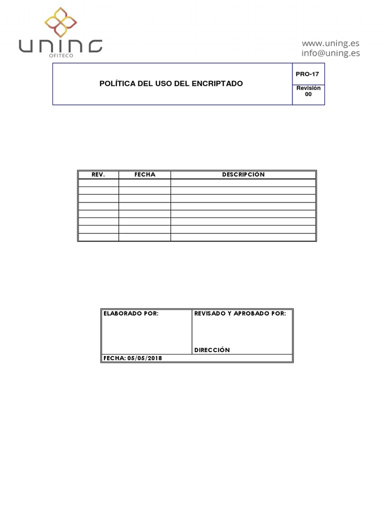Politica Del Uso Del Encriptado | PDF | Criptografía | Cifrado