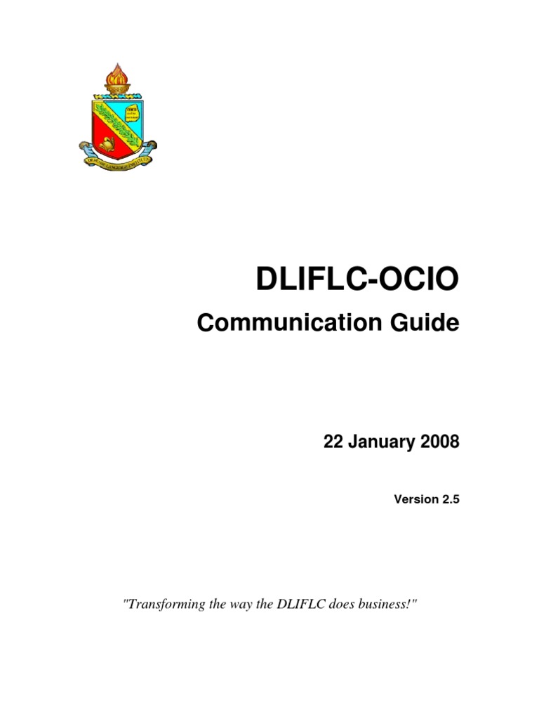 DLIFLC OCIO Communication Guide 2008 | PDF | Communication | Information