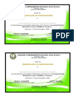 Certificate of Participation: Burauen Comprehensive National High School