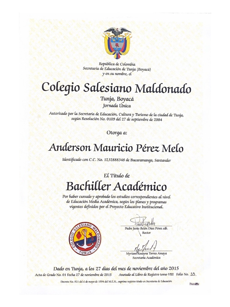 Diploma de Bachiller | PDF